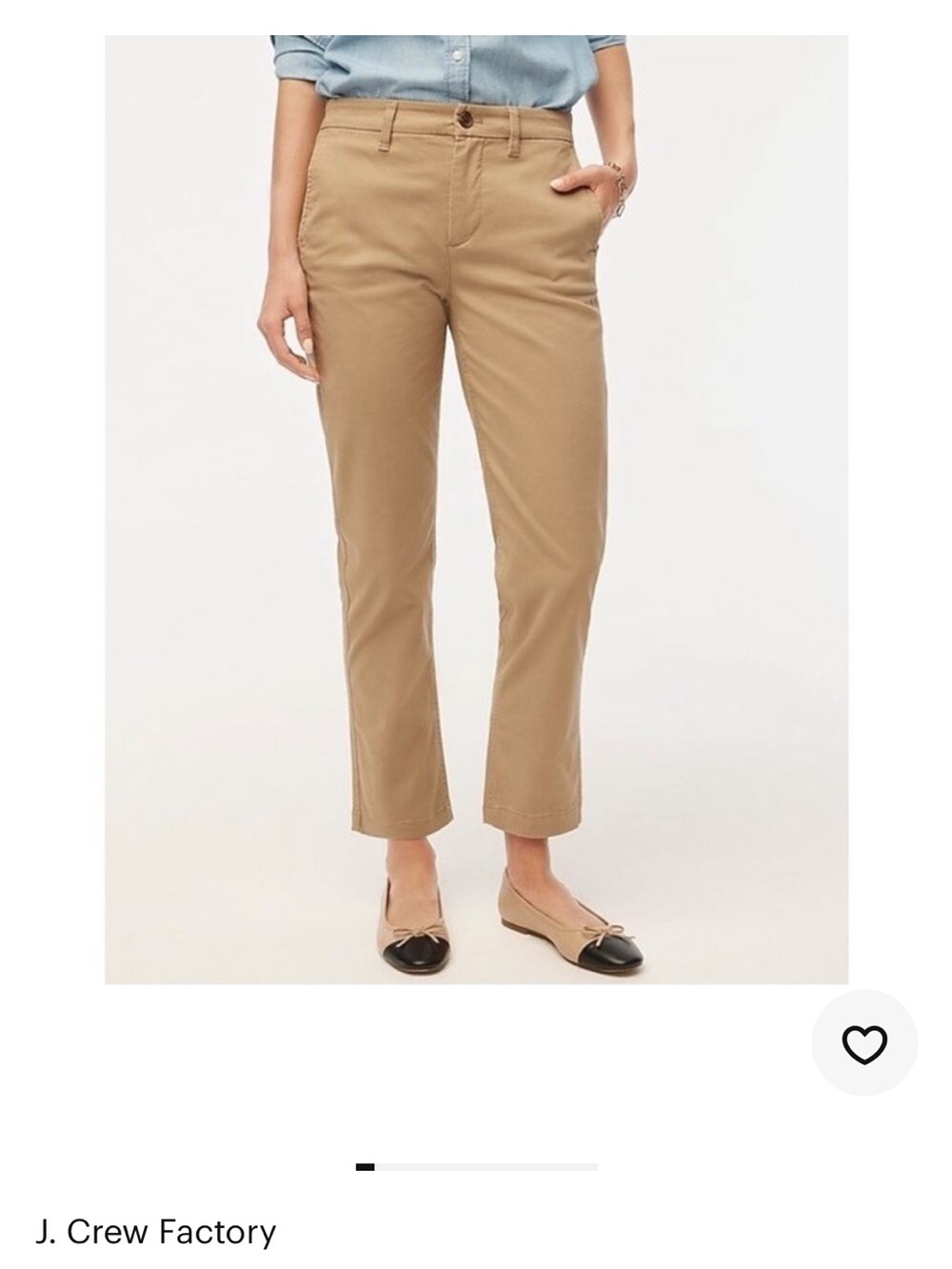 J. Crew Khaki Cropped Straight-Leg girlfriend Chinos size 8